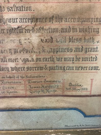 Dublin Interest Antique Calligraphic Presentation