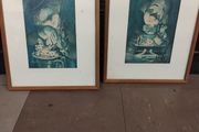 Vintage Clown Prints Framed