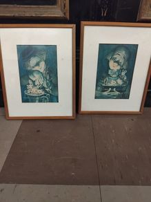 Vintage Clown Prints Framed
