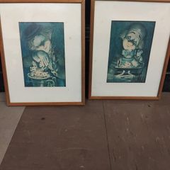 Vintage Clown Prints Framed
