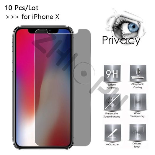 Top Quality 2.5D Arc Edge Privacy Tempered Glass For Apple iPhone X Screen Protector Film Guard Cover Shield