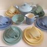 Beautiful 21 Piece (including Teapot) "Harlequin" Collection of Woodsware Utilityware in the Three Colourways, Beryl, Jasmine and Iris Image 4