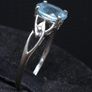 Vintage 9ct White Gold Blue Gemstone Ring Size 54 Image 6