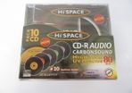 HI SPACE 10 PACK CD-R Vinyl Carbon Look CD Jewel Cases 80 Mins NEW Free Post