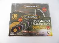 main image for ad HI SPACE 10 PACK CD-R Vinyl Carbon Look CD Jewel Cases 80 Mins NEW Free Post
