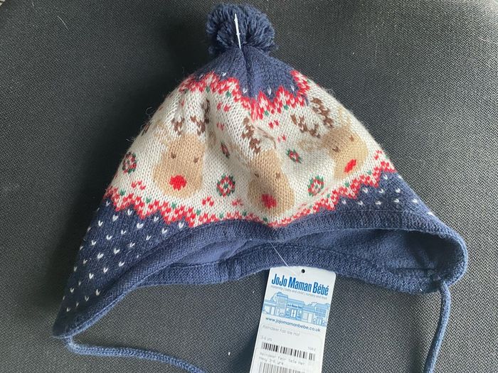 kids hat 3-6 years Reindeer navy Jojo Mamam Bebe BMWT