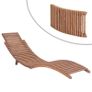 Folding Sun Lounger Solid Teak Wood Image 5