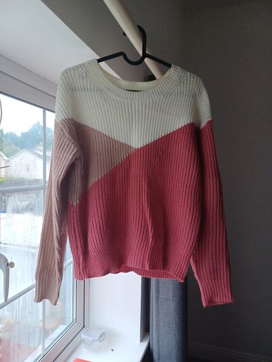 Color Block Drop Shoulder Sweater