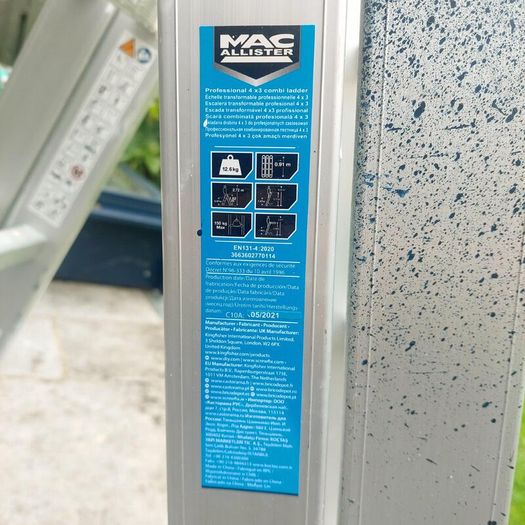 Mac Allister Professional 4x3 Combination Ladder - Multi Purpose Aluminium Ladder