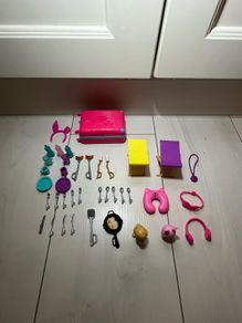 Barbie camper van with dolls and accessories
