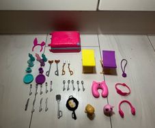 Barbie camper van with dolls and accessories