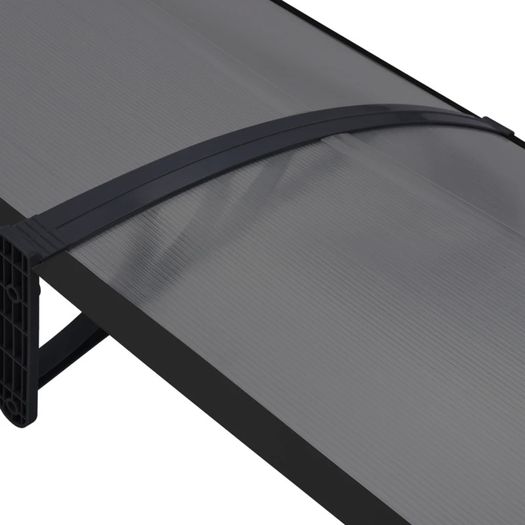 Door Canopy Black 200x80 cm PC