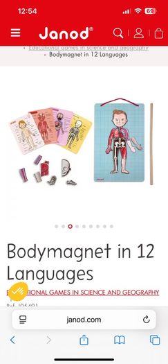 Puzzle Janod Bodymagnet new in box