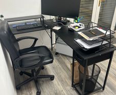 Complete Home Office Study Setup - Desk Chair Monitor