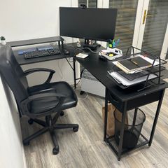 Complete Home Office Study Setup - Desk Chair Monitor