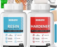 (FREE POSTAGE) Epoxy Resin Clear Crystal Coating Kit 1000ml/1160g - 2 Part Casting Resin for Art, Comes with Resin Professional Accessories Bag, Suitable for Crafts, Table top Coating
