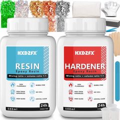 (FREE POSTAGE) Epoxy Resin Clear Crystal Coating Kit 1000ml/1160g - 2 Part Casting Resin for Art, Comes with Resin Professional Accessories Bag, Suitable for Crafts, Table top Coating
