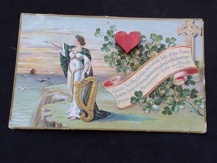 Ireland Postcard : Embossed " Exile of Erin " Antique St. Patrick's Day Postcard