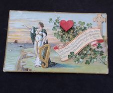Ireland Postcard : Embossed " Exile of Erin " Antique St. Patrick's Day Postcard