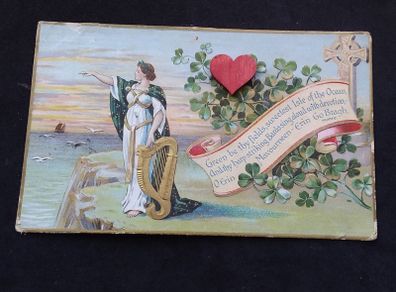 Ireland Postcard : Embossed " Exile of Erin " Antique St. Patrick's Day Postcard