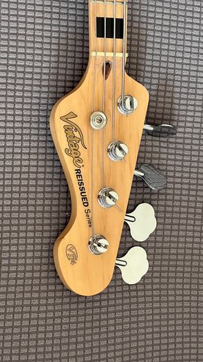 Vintage VJ74 ReIssued Bass, Natural Ash