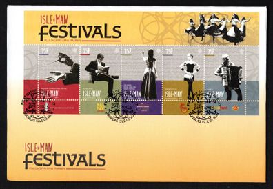 2017 Isle of Man Festivals Miniature Sheet Commemorative Stamps First Day Cover (FDC)