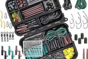 282Pcs Carp Fishing Tackle in Box, Fishing Accessories Kit Include Fishing Hook, Safety Clips Hook, Corn Kernel, Tubing, Rolling Swivel, Fishing Bait Screw, Fishing Bead, Boilie Stops with Tackle Box