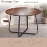 47'' Round Dining Table with Metal Leg for 4-6 People Walnut Image 2