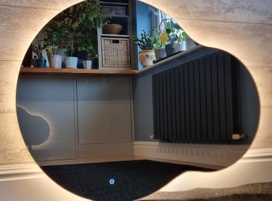 LED Bathroom Mirror Backlit Dual LED Touch Switch Made in EU High Quality Unique Shape