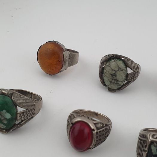 Traditional Ring Collection Lot of 15 Rustic Brass Jewellery Pieces