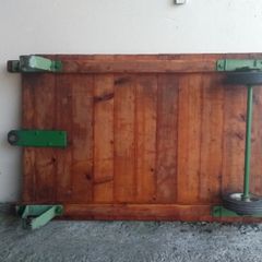 Industrial vintage wooden trolley