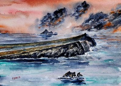 three sisters Kerry watercolour