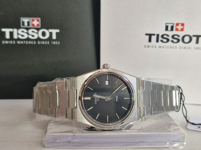 Tissot PRX 40mm Black Dial Steel Case Bracelet Watch T1374101105100