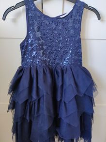 6/7 years h&m dress flower girl blue