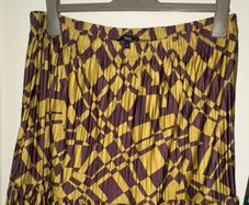Next Green and Dark Brown Geo Tiered Plissse Mini Skirt