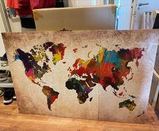 World Map Canvas Wall Art