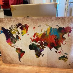 World Map Canvas Wall Art