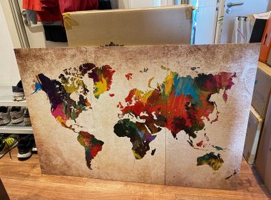 World Map Canvas Wall Art