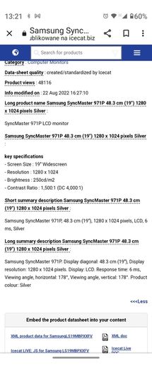 Monitor Samsung SyncMaster 971p