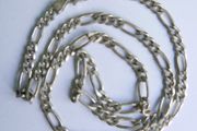 Vintage Sterling Silver 925 Figaro Link Necklace Chain length 18" - 14,68g
