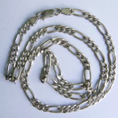 Vintage Sterling Silver 925 Figaro Link Necklace Chain length 18" - 14,68g