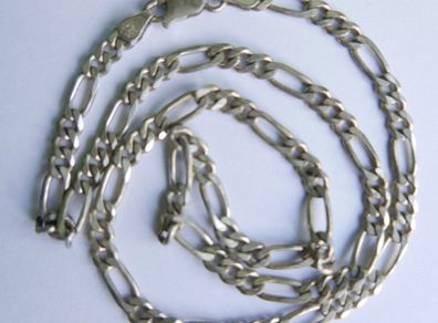 Vintage Sterling Silver 925 Figaro Link Necklace Chain length 18" - 14,68g