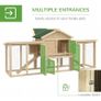 Large Chicken Coop with Run Backyard Hen House Poultry Coops Cages with Nesting Box Wooden 204 x 85 x 93cm Image 3