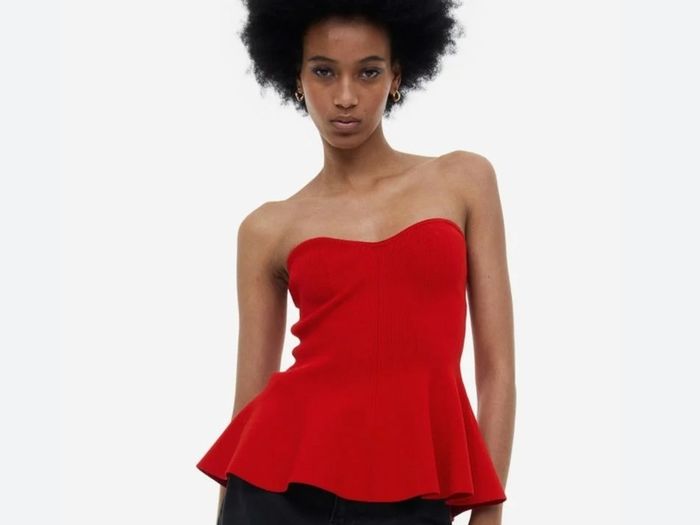 H&M rib-knit peplum top