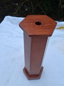Mid Century Wooden Hexagnol Kaleidoscope