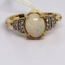 Sterling silver Ethiopian Opal , White Zircon Main Stone With Side Stone Ring in 18K YG Vermeil Sterling Silver 1.40 ct 1.230 Ct. Image 5