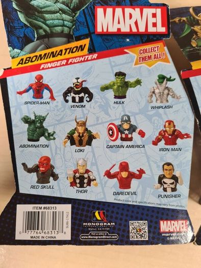 Marvel action figure Finger Fighters LOKI and Abomination