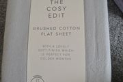 brushed cotton flat sheet grey