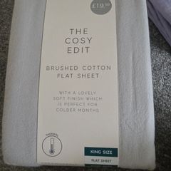 brushed cotton flat sheet grey