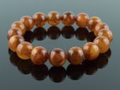 Luxury Orange Baltic Amber Beaded Stretchy Bracelet for Men Women Perfectly Rounded 12mm Genuine Amber Beads Jewellery Bracelet for Men Women